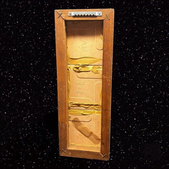 Vintage Titles Hand Painted House Flower Made In Spain on a wood frame 12”W - Picture 5 of 10